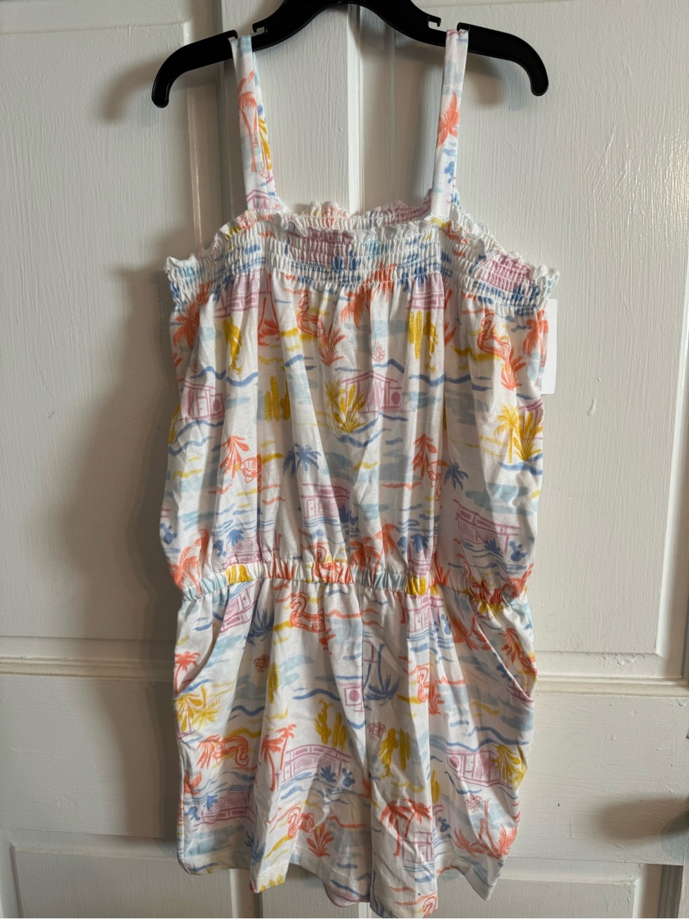 Carter's White Multicolor Tropical Print Girls' Romper